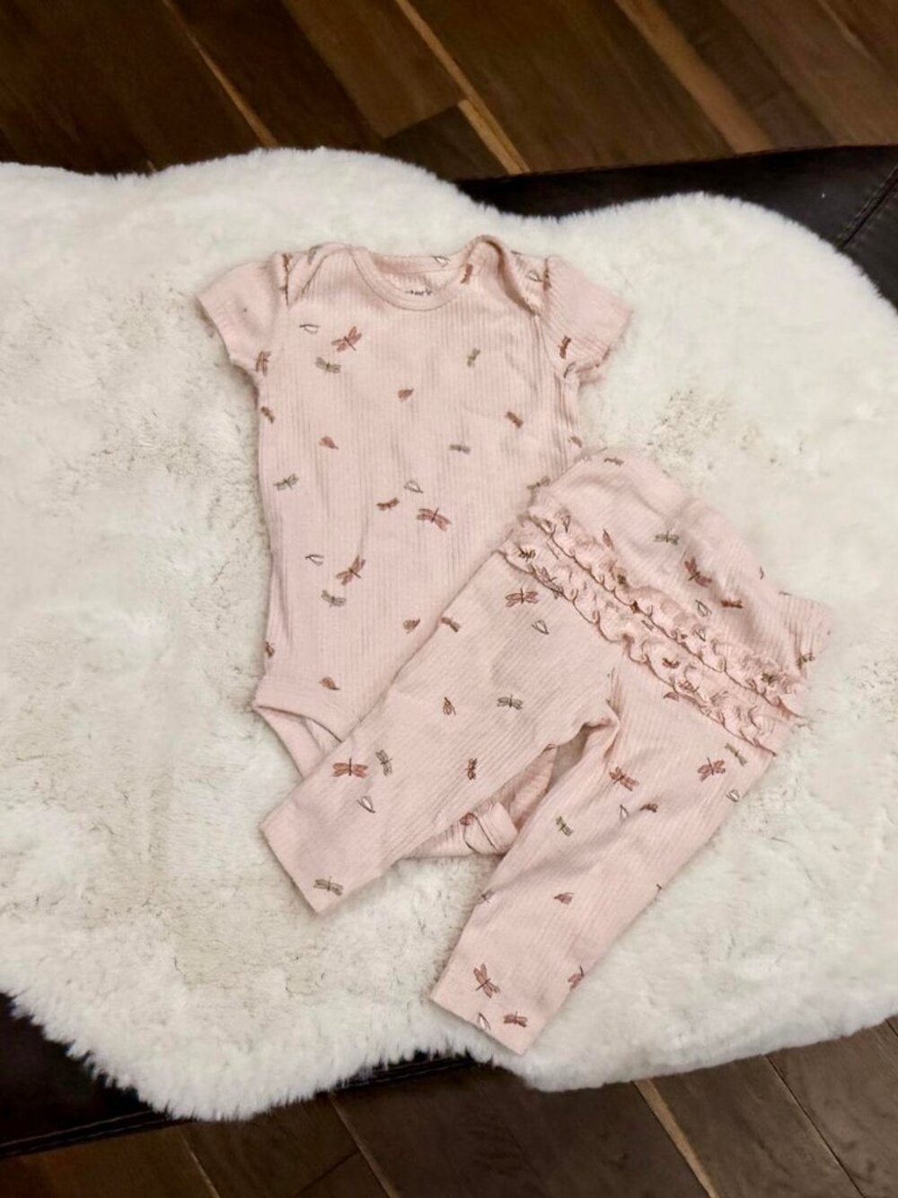Carter's Pink Dragonfly Onesie Pants Set 6M